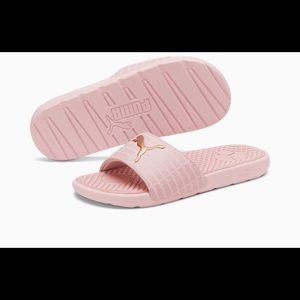 PUMA Cool Cat Echo Wns Women’s Slides NWT Rose Gold Durable Synthetic Le…
